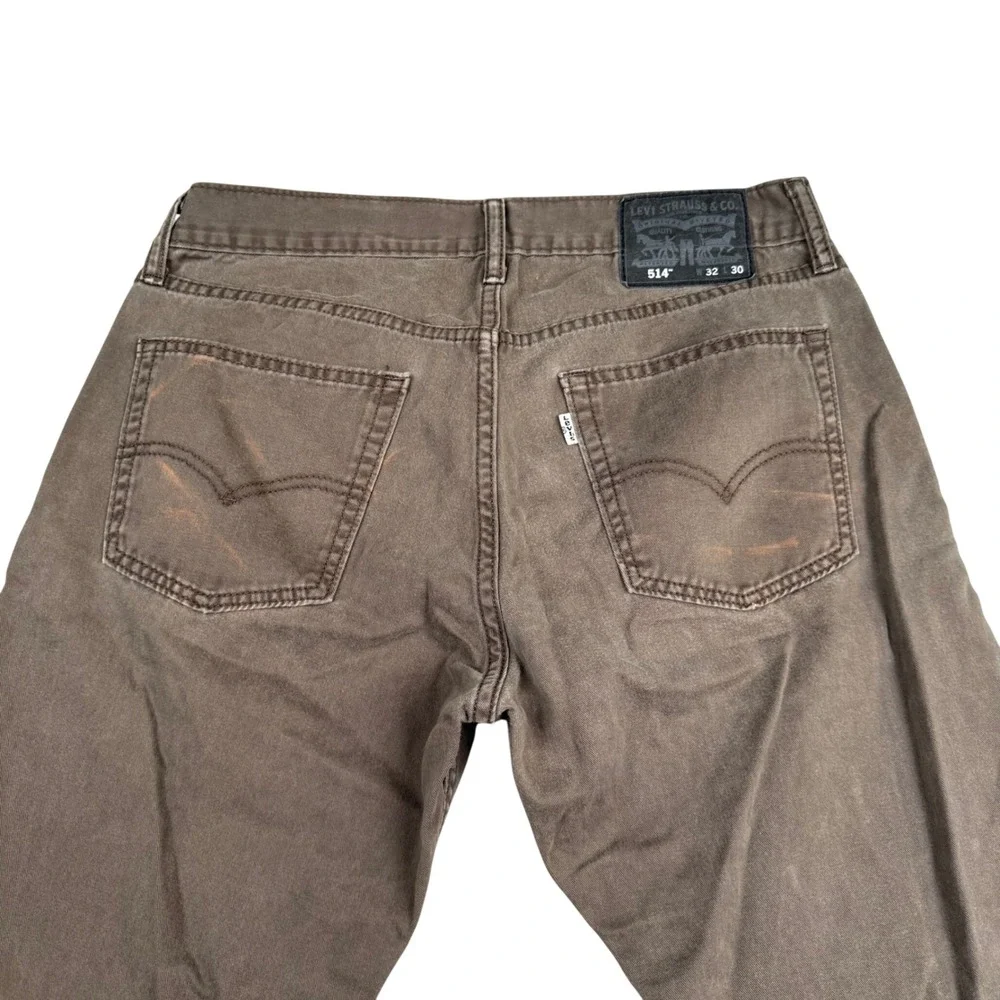 Levis 514 Straight Fit Pants Mens 32x30 Brown Gray Cotton Trousers 005140409